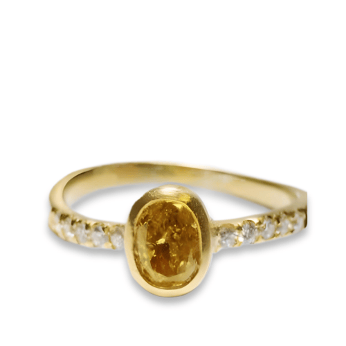 Yellow diamond gold ring