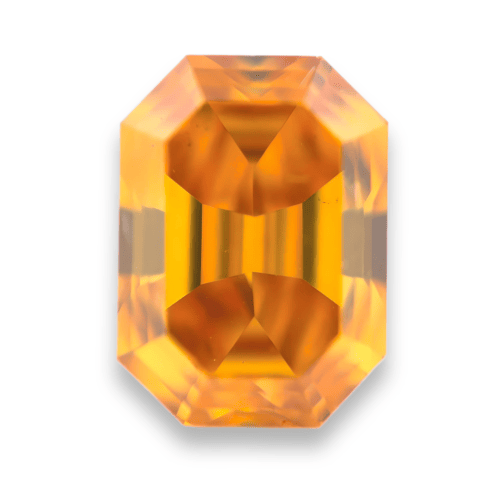 Emerald cut fancy vivid orange diamond