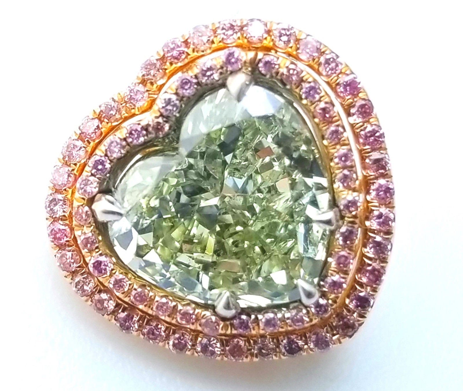 3.03ct Natural Fancy Green And Intense Pink Diamonds Engagement Ring GIA 2 iN 1 - Image 6