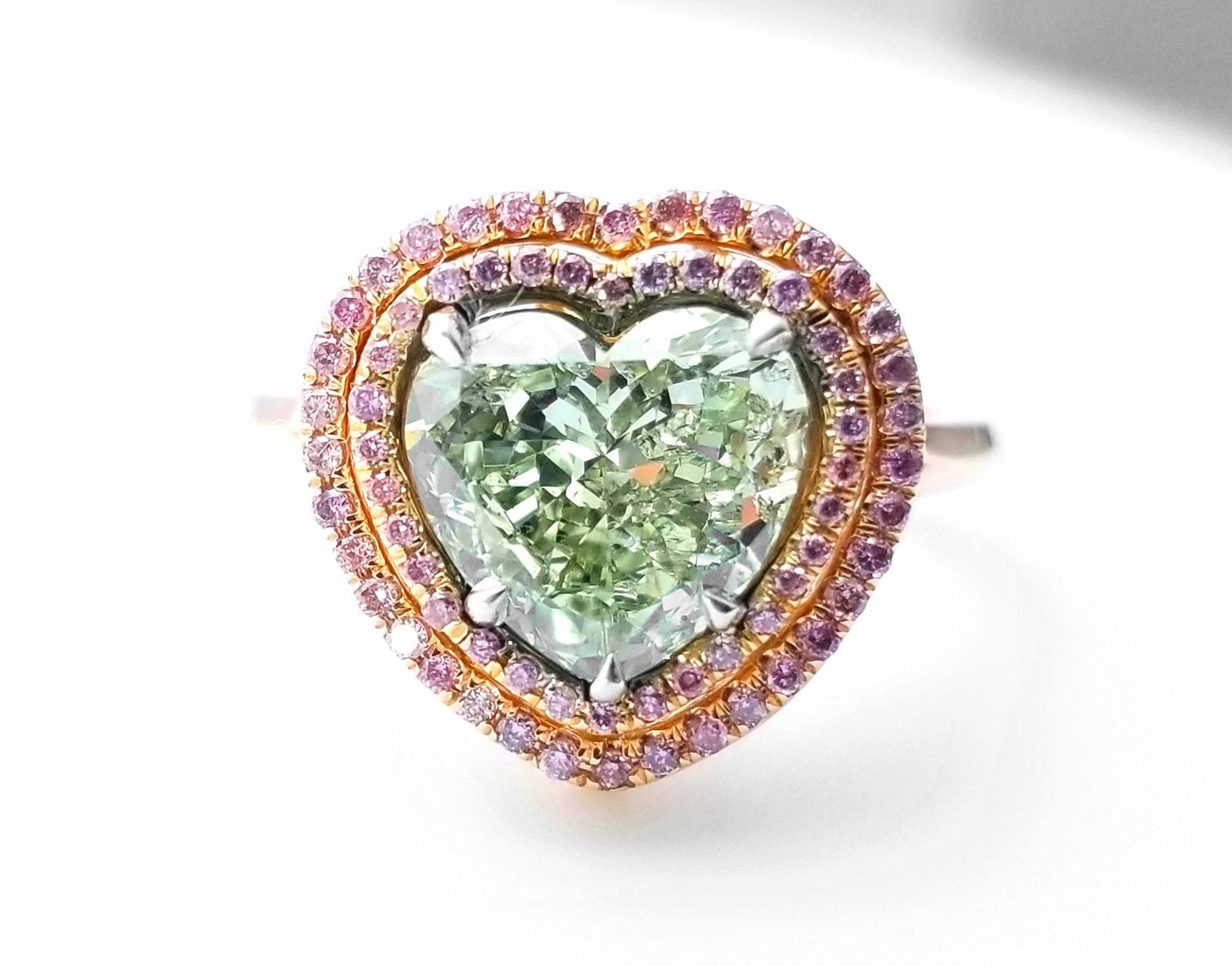 3.03ct Natural Fancy Green And Intense Pink Diamonds Engagement Ring GIA 2 iN 1 - Image 5