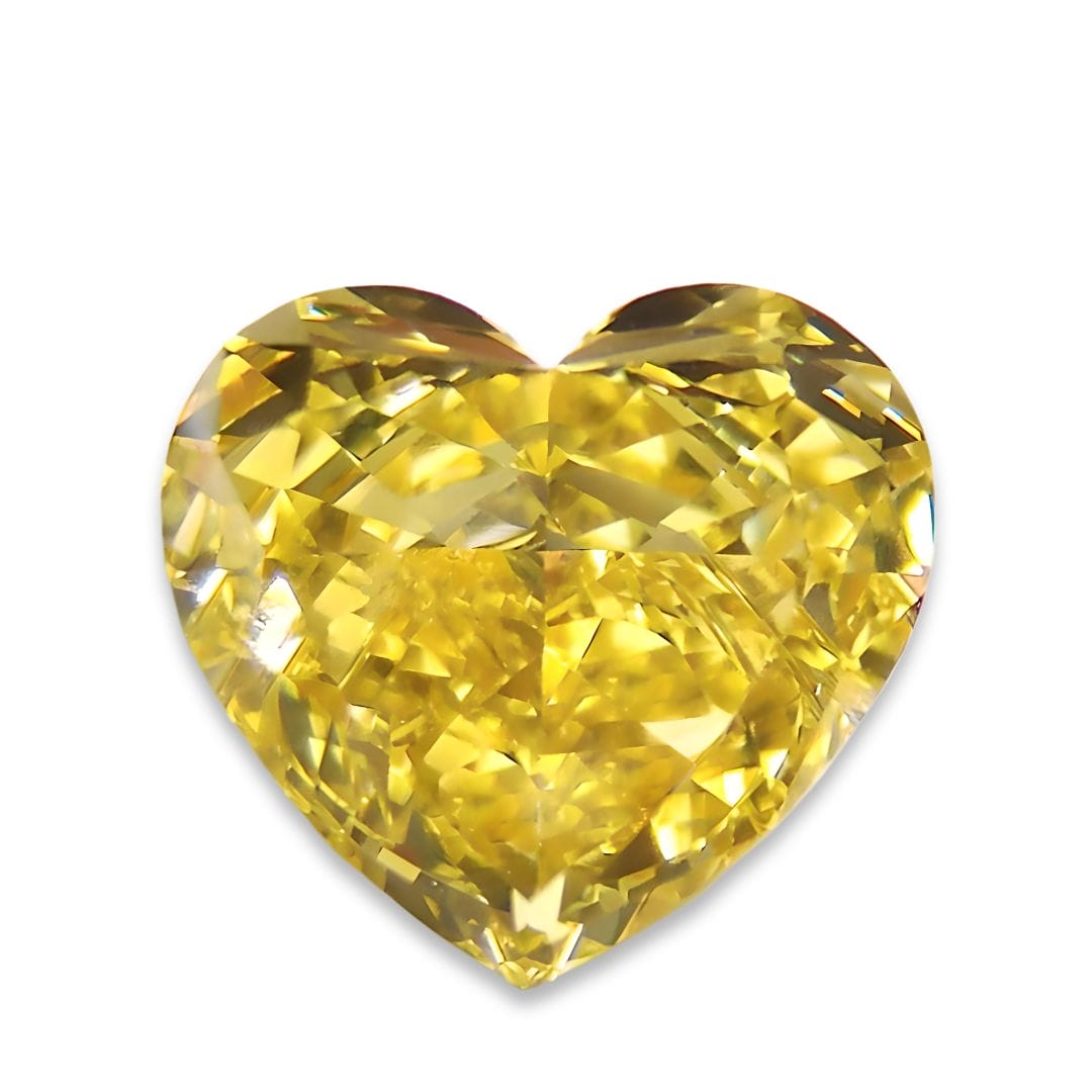 Heart shape yellow diamond