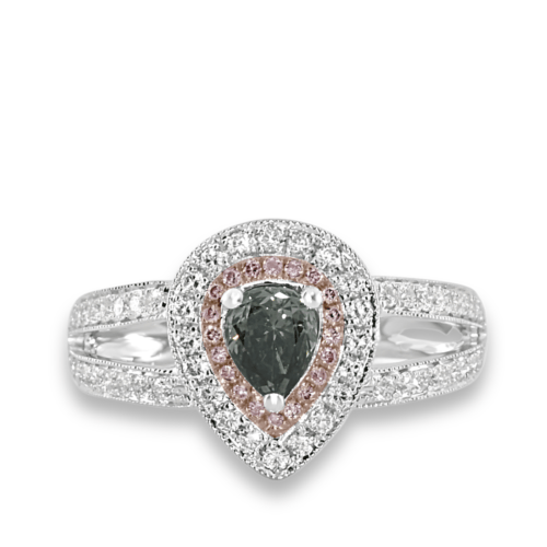 Real-115ct-Natural-Fancy-Gray-Pink-Diamond-Engagement-Ring-18K-Solid-Gold