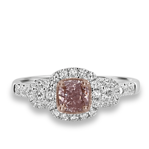 Real-094ct-Natural-Fancy-Pink-Diamond-Engagement-Ring-18K-Solid-Gold-Cushion