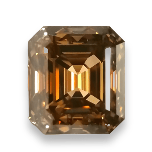 fancy yellow brown diamond emerald cut