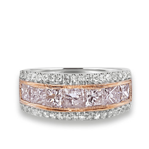 Real-256ct-Natural-Fancy-Pink-Diamond-Engagement-Ring-18K-Solid-Gold-Princess