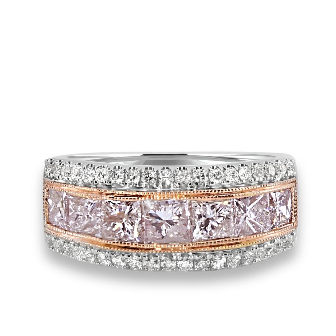 Real-256ct-Natural-Fancy-Pink-Diamond-Engagement-Ring-18K-Solid-Gold-Princess
