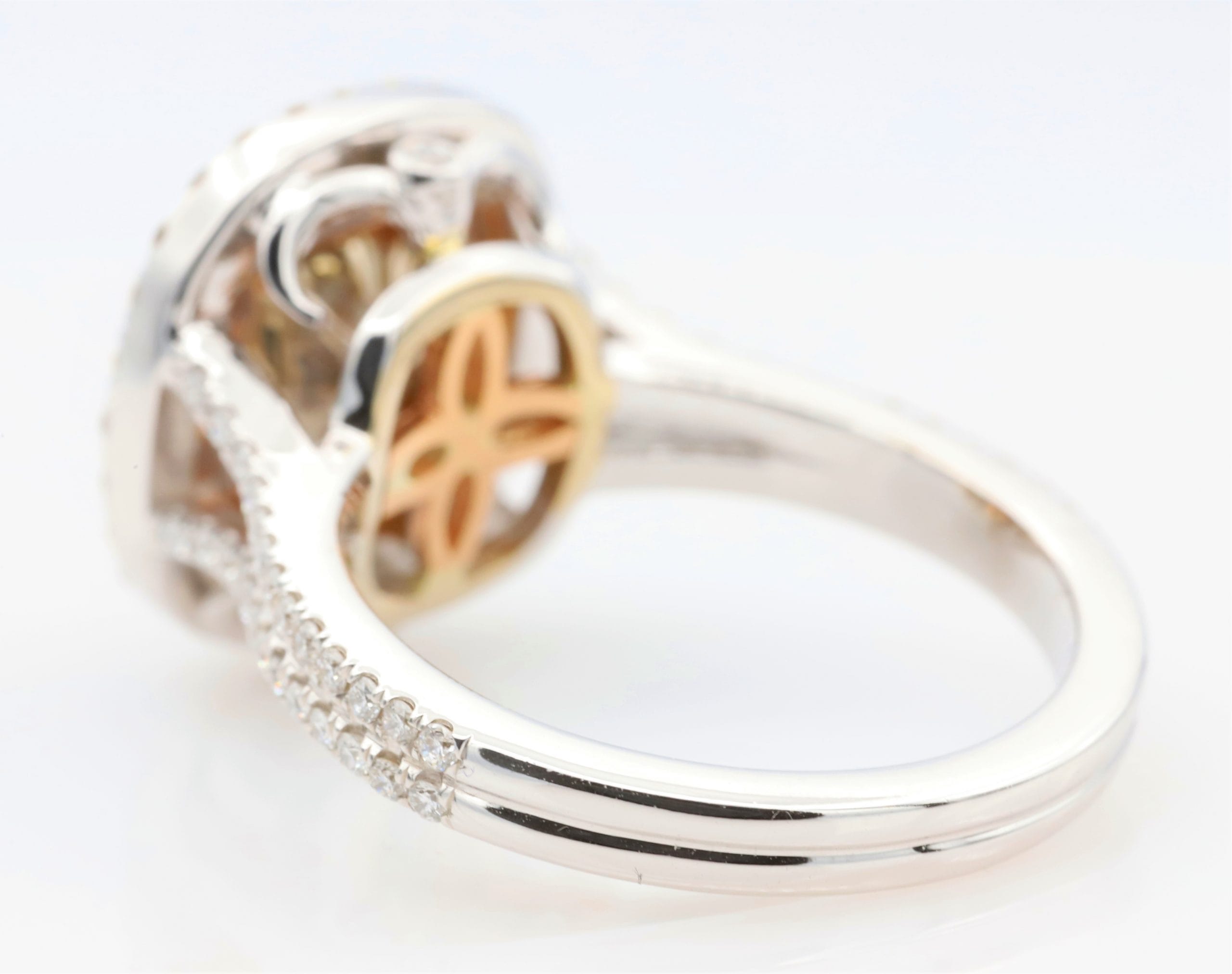 Real GIA 2.72ct Natural Fancy Green & Pink Diamonds Engagement Ring 18K Cushion - Image 4