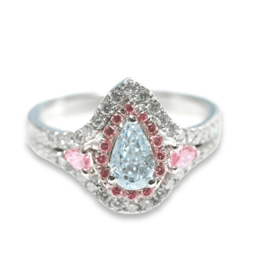 fancy light blue diamond ring