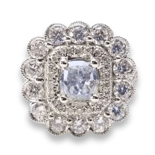 faint light blue diamond ring