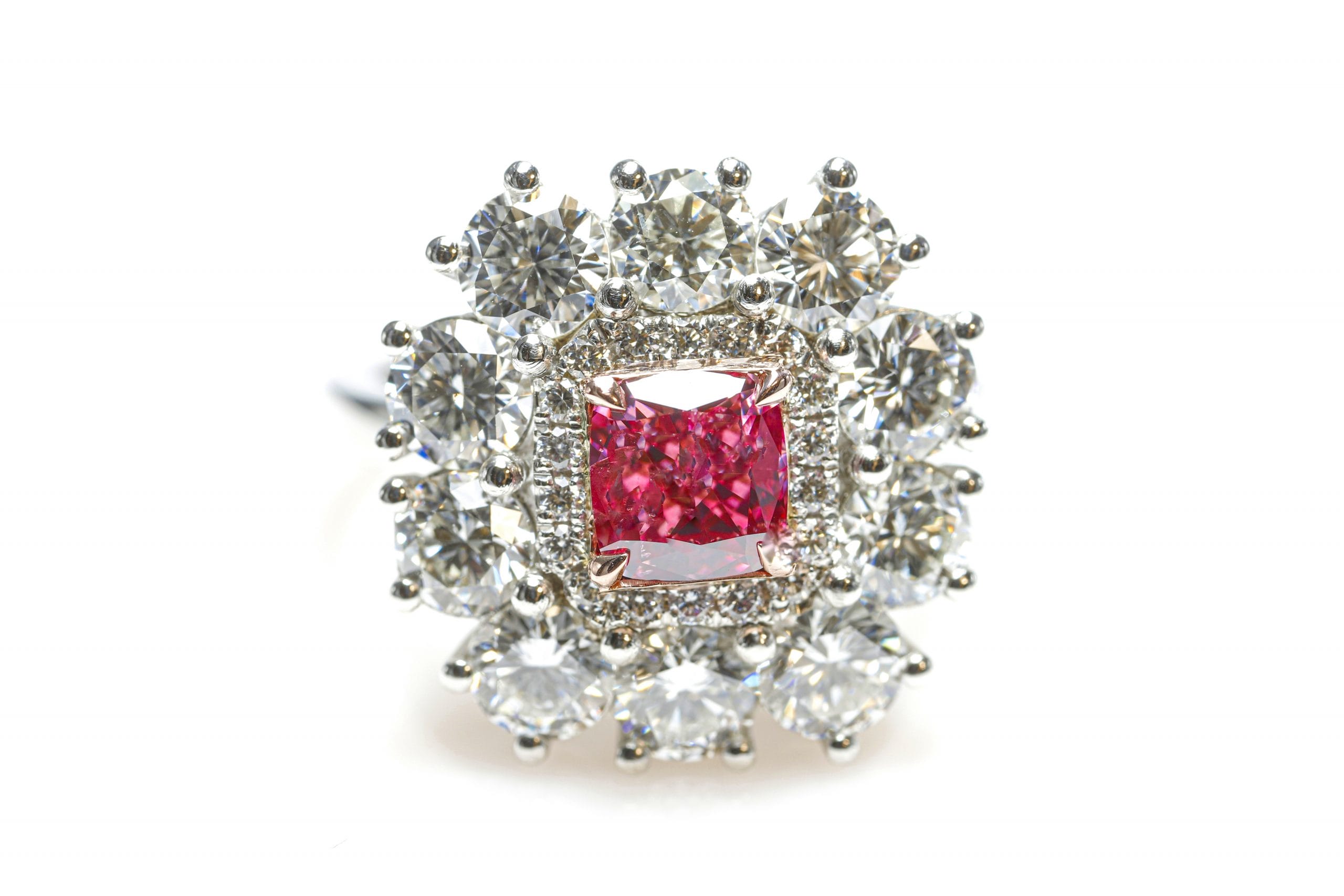 GIA 3.62ct Natural From Argyle Australia 1pp Fancy Vivid Pink Diamonds Platinum Engagement Ring - Image 8