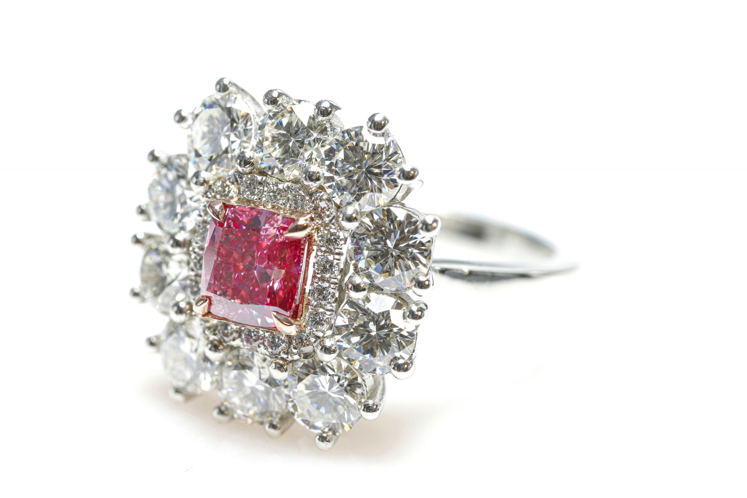 GIA 3.62ct Natural From Argyle Australia 1pp Fancy Vivid Pink Diamonds Platinum Engagement Ring - Image 7