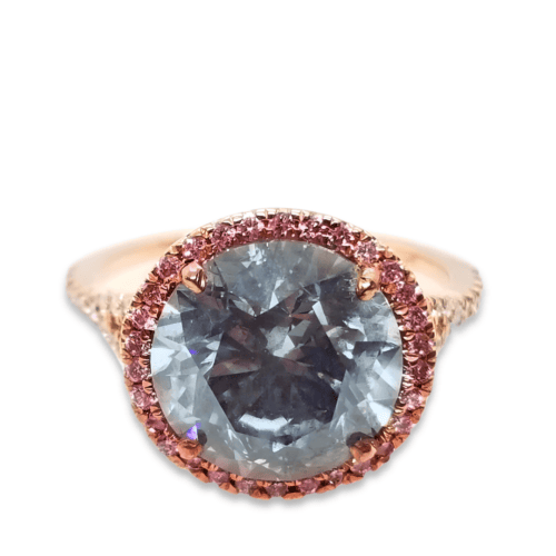 argyle gray pink diamond ring 18K Gia