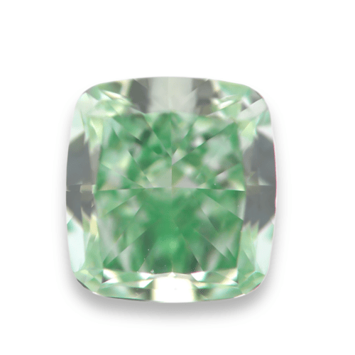 0.41ct fancy intense green diamond cushion vs1