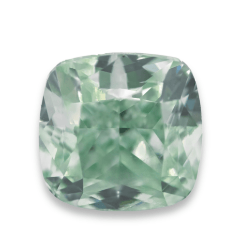 fancy Green diamond cushion