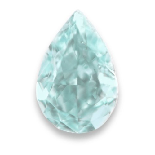 blue green diamond pear shape
