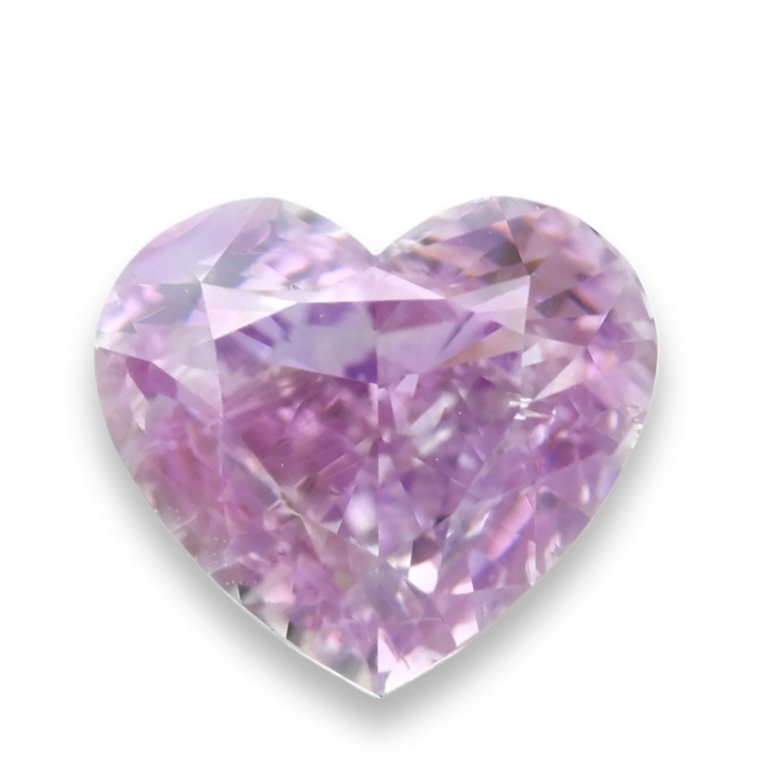 Heart fancy intense pink purple diamond